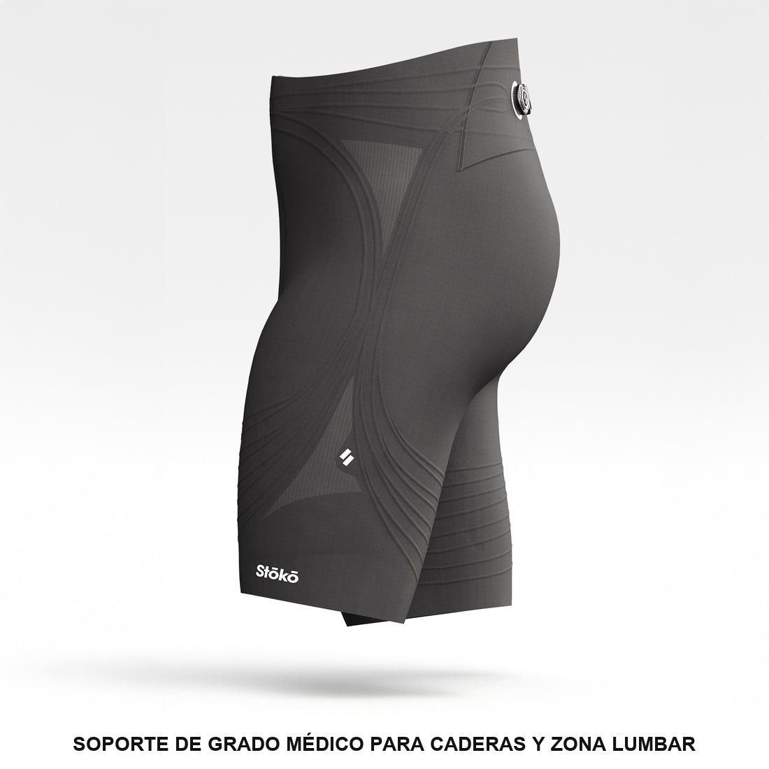 Stoko Supportive Short en color negro, vista de producto